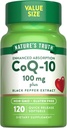 Nature 's Truth CoQ10 100mg against 124; 120 Softgels area 124; High Absorption area 124; Non- GMO & Gluten Free Coenzym Supplement area 124; med sort peber ekstrakt