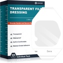 Transparent Film Dressing 2.36 "x 2.75", 100 Pakker Vandtæt Sår Bandage Adhesive Patches, Sårdække Patches til Post Kirurgisk Bruser, IV Skjold, Tattoo Efterpleje Bandage