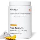 Momentous Vital Aminos Powder Supplement - BCAA & EAA - Tropical Punch - NSF Certified for Sport - GMO- & Gluten- Free - 30 Servere - Pakke maj Vary