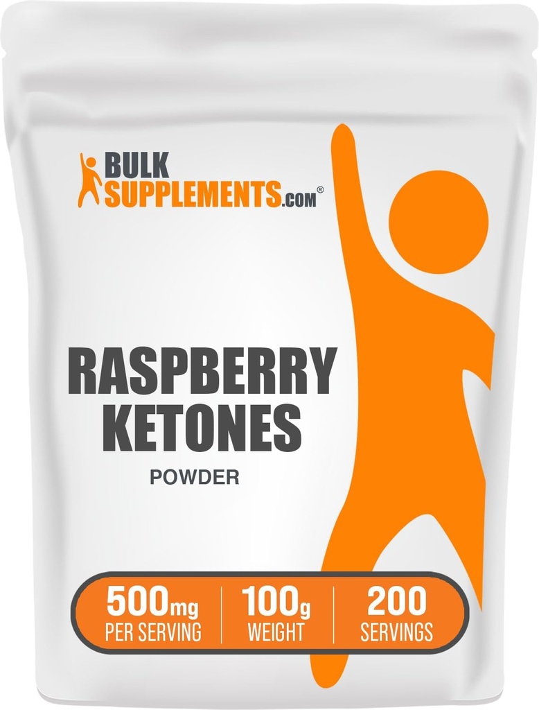 BulkSupplements.com Raspberry Ketoner Powder - Raspberry Ketoner Supplement, Antioxidant Kilde - for Energy Support, Gluten Free, 500mg per Serving, 100g (3,5 oz) (Pack of 1)