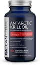 Wild fanget antarktisk krill olie 500MG, 60 Softgel, SuperbaBoost Omega 3 tillæg, EPA & DHA, Astaxanthin, Cholin, 56% fosfolipider, bæredygtig, sporbar, Ingen fiskeolie, Vanilla Flavor