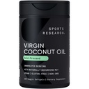 Sport Research ® Organic Coconut Oil Capsules 3000MG - Cold Pressed Extra Virgin Coconut Oil with Medium Chain Triglycerider (MCTs) - Vegan Friendly & Non- GMO Verified - 120 Softgels