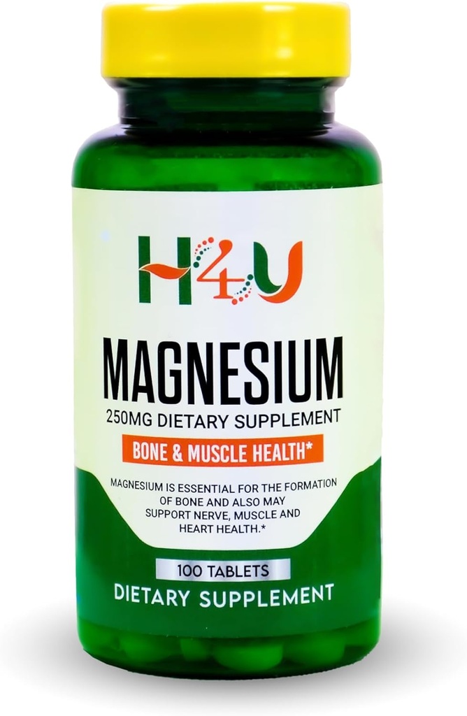 H4U - 4 TOP CARE Magnesium Bone & Muscle Health Kosttilskud Tablets, 250 mg, 100 Tælling