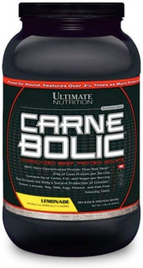 Ultimate Nutrition Carne Bolic Beef Protein Powder, Lactose-Free Protein Shakes, Paleo and Keto Friendly with No Sugar or Carb, Low Calorie Isolate Powder, Hydrolized Protein, 30 Servings, Orange