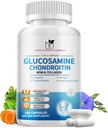 Glucosamin Chondroitin MSM kapsler, Glucosamin 1500mg med kollagen, gurkemeje, fælles kosttilskud til mænd, 180 kapsler