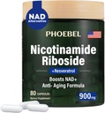 Nyt tillæg Nicotinamid Riboside Resveratrol- 900mg, Supplement for mænd og kvinder (80 kapsler)