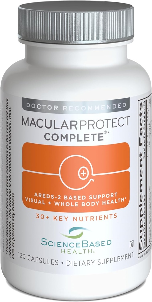 MacularProtect Complete - AREDS 2 Eye Health Supplement med daglige Multivitamin - 30 + vigtige næringsstoffer med Lutein & Zeaxanthin - Understøtter øje, Vision & hele kroppen sundhed - 120 kapsler