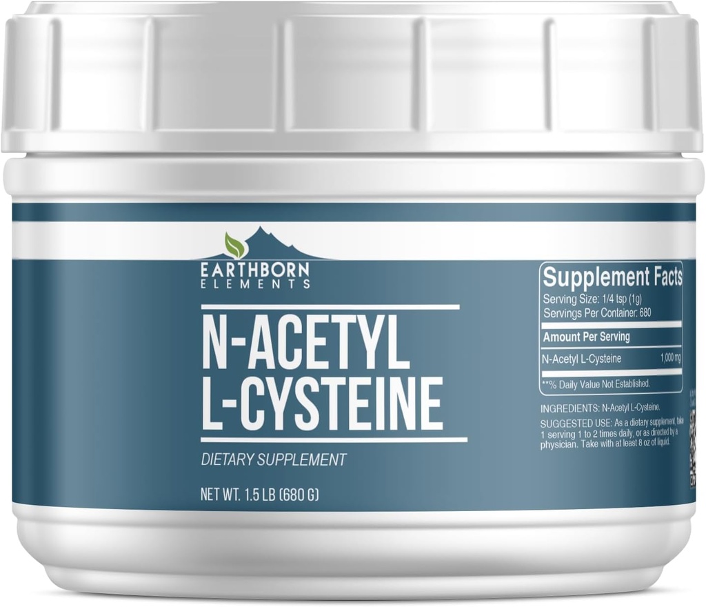 Earthborn Elements N-Acetyl L-Cysteine (1.5 lb), Dietary Supplement, Resealable Tub