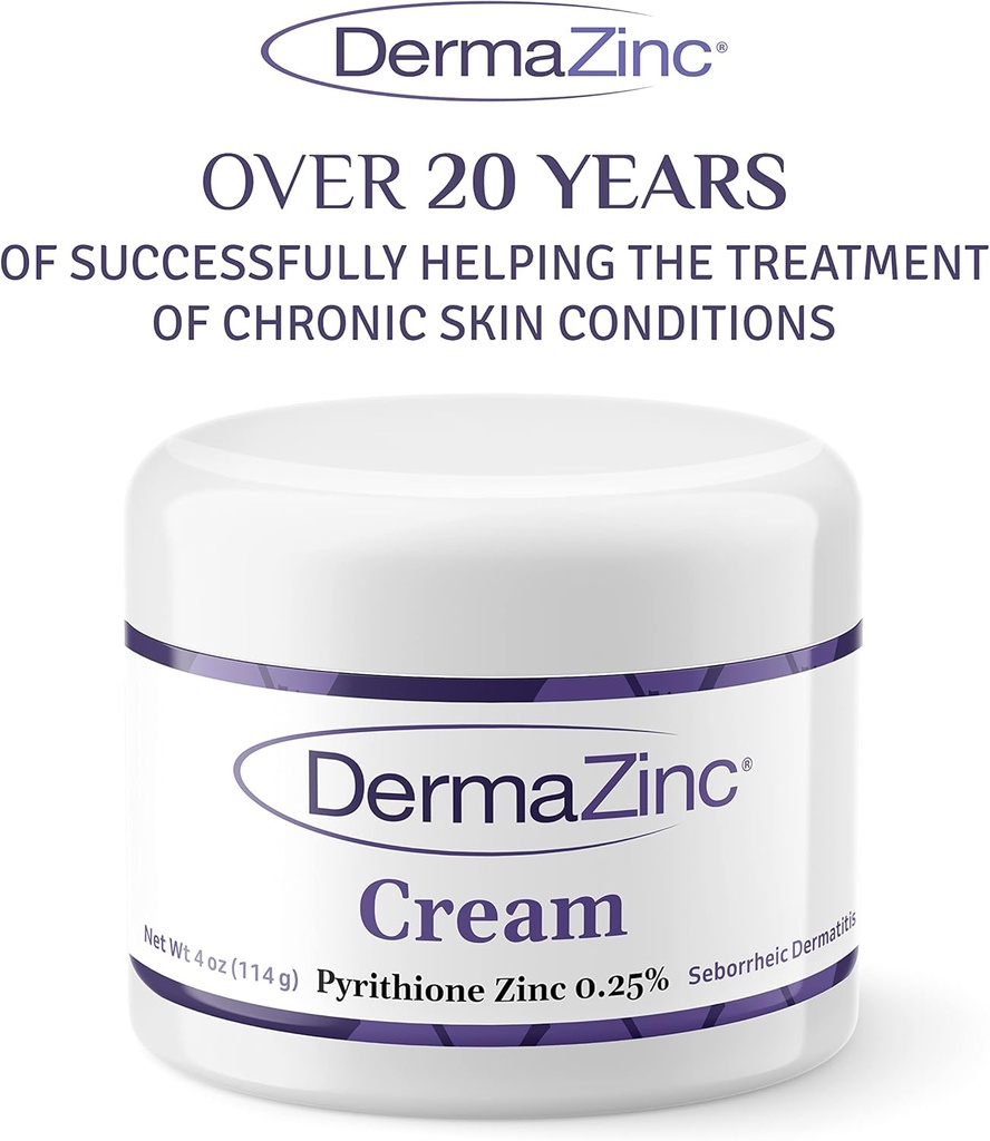 DermaZinkbehandling Cream, Zinkcreme til hud, SkinDisorder ReliefCream til psoriasis, Dermatitis, Eksem, og andre hudtilstande Symptomer