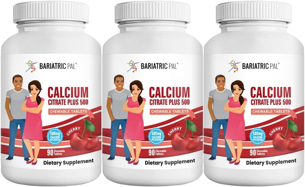 BariatricPal Calcium Citrate 500 mg tyggetabletter - Cherry (90- Day Supply)