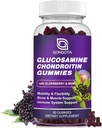 Glucosamin Chondroitin Gummies - 2- Pack, Extra Strength 1500mg Glucosamin med MSM & Elderberry, Fleksibilitetsunderstøttelse, bedste cartiage & immunsupport supplement til mænd og kvinder - 60count (1 pakke)