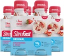 SlimFast Meal udskiftning Shake, Original Jordbær & Cream, 10g klar til at drikke protein til vægttab, 11 Fl. Oz flaske, 4 greve (pakke af 3) (Packaging May Vary)
