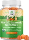 Natures Craft Organic Kids Immunsupport Gummies - Vegansk Organic Vitamin D Gummies for Kids med C-vitamin og Zink til Immunitet - D3 Zink og C Gluten Free & Non GMO (60 Servere)