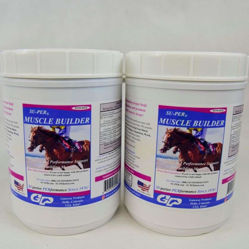 SU- PER Muscle Builder Hestetillæg - Træning og performance support til træning af muskler - 2,5 Pund, (2 Pack)