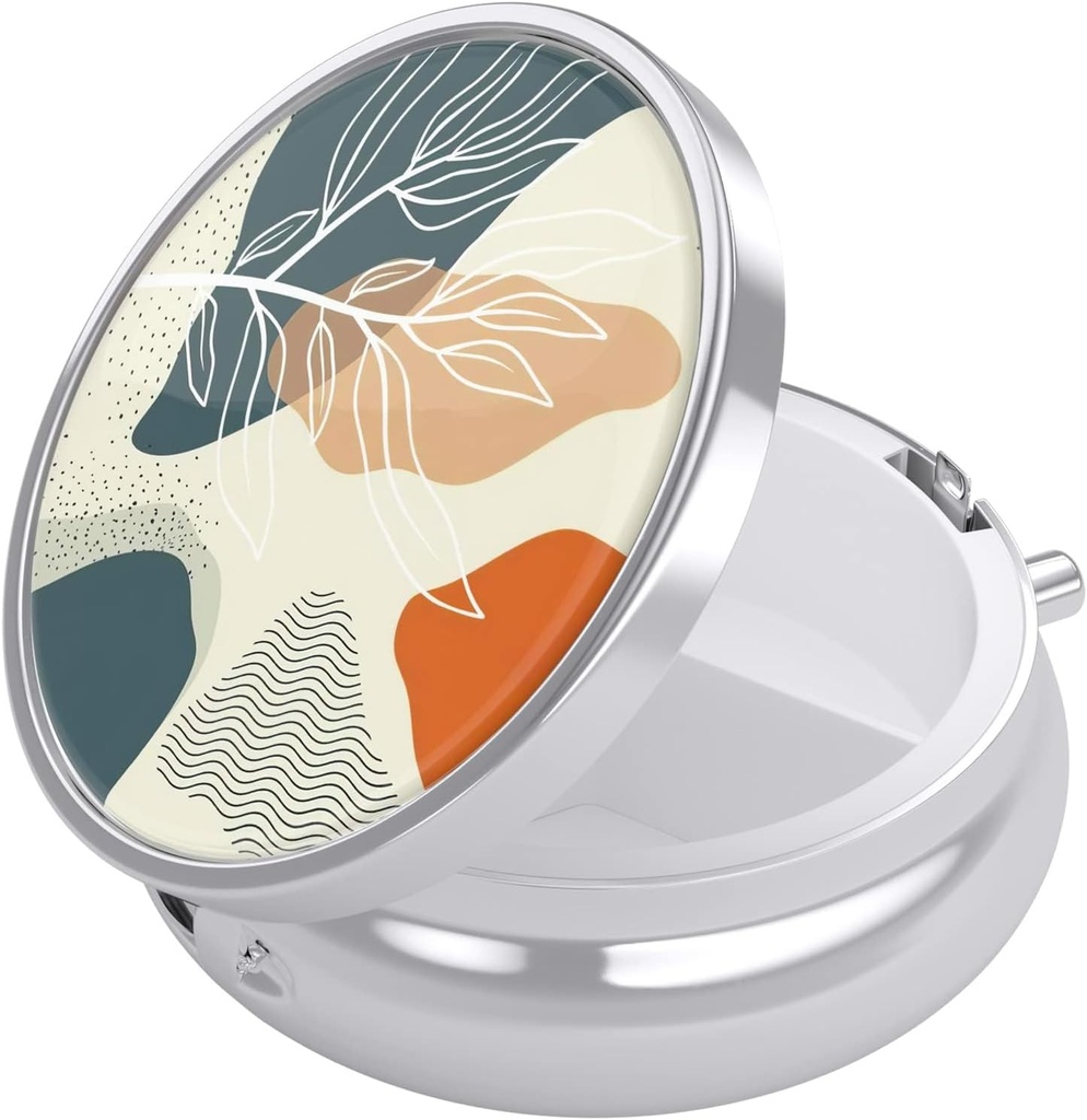 Nipichsha Pill Box, Lille Pill sag for purse & Pocket, Cute Travel Medicine Organizer, Portable Medicine Container Holder til at holde vitaminer, Medicin, Fish Oil & Supplement, Desert Leaf
