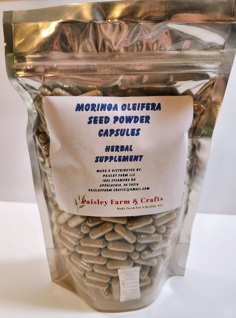 Moringa Oleifera Seed Powder Capsules (500) Made Frisk On Demand!