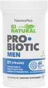 Natures Plus GI Natural Probiotic Men - 30 Kapsler - Fordøjelse og prostata sundhed, immunstyrke - omfatter Saw Palmetto - Gluten Free - 30 Servere