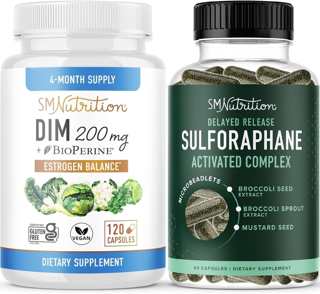Sulforaphane Complex med 200 mg DIM supplement til forbedret østrogen balance for kvinder