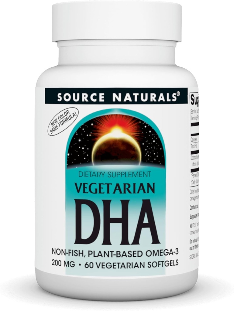 Source Naturals Vegetar DHA med Neuromins, Non- Fish Plant- baseret Omega-3, 60 SoftGels