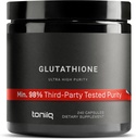 Toniiq Ultra High Strength Glutathione Kapsler - 1000 mg koncentreret formel - 98% + Meget renset og biotilgængelig - ikke-GMO gæring - 240 kapsler Reduceret Glutathion supplement