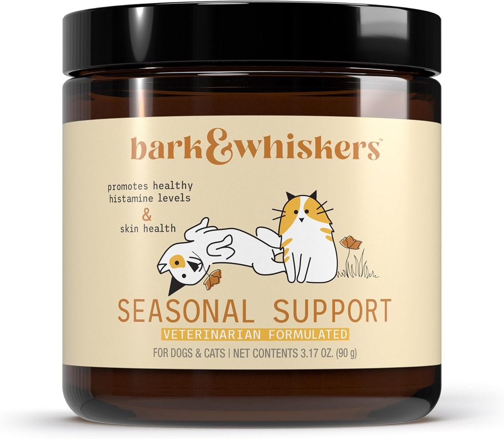 Bark & Whiskers Sæsonstøtte, 3.17 Oz. (90 g), 90 Scoops, Antioxidant og immunforsvar, Veterinarian Formulated, Non- GMO, Dr. Mercola