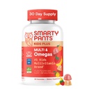 SmartyPants Kids Multivitamin Gummies - Forbedret Formel: Omega 3 (DHA / EPA), Vitaminer D3, C, B12, B6, vitamin A, K & Zink, Gluten Free, Tre Fruit Flavors, 60 Greve (30 Day Supply)