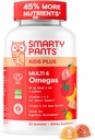 SmartyPants Kids Multivitamin Gummies - Forbedret Formel: Omega 3 (DHA / EPA), Vitaminer D3, C, B12, B6, vitamin A, K & Zink, Gluten Free, Tre Fruit Flavors, 60 Greve (30 Day Supply)