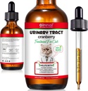 Urinary Tract for Cats, Natural Cat Urinary Tract Drops - Understøtter Brege, Nyre Stone & hund UTI Relief, Cranberry Nyre Brege Drops, Urtetilskud til katte, kylling flavor - 60 ml / 2.02oz