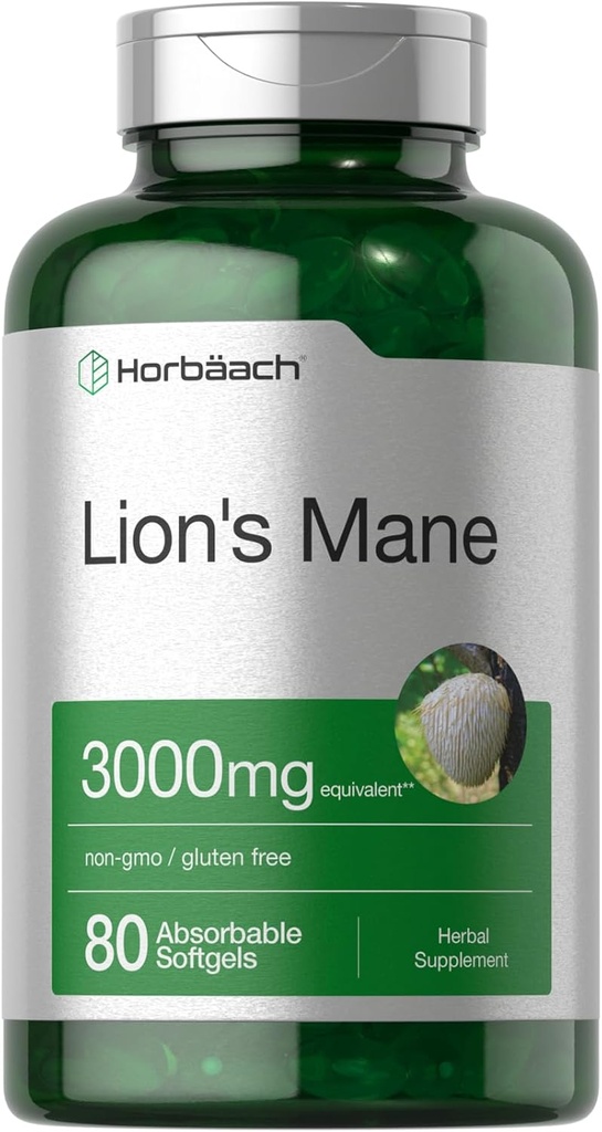 Horbäach Lions Mane Supplement: 124; 3000mg
