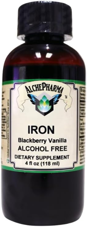 Jern Væske (Gentle High Absorption Ferrous Bisglycinate Chelate) BlackBerry Vanilla 4 fl oz 24 Servering