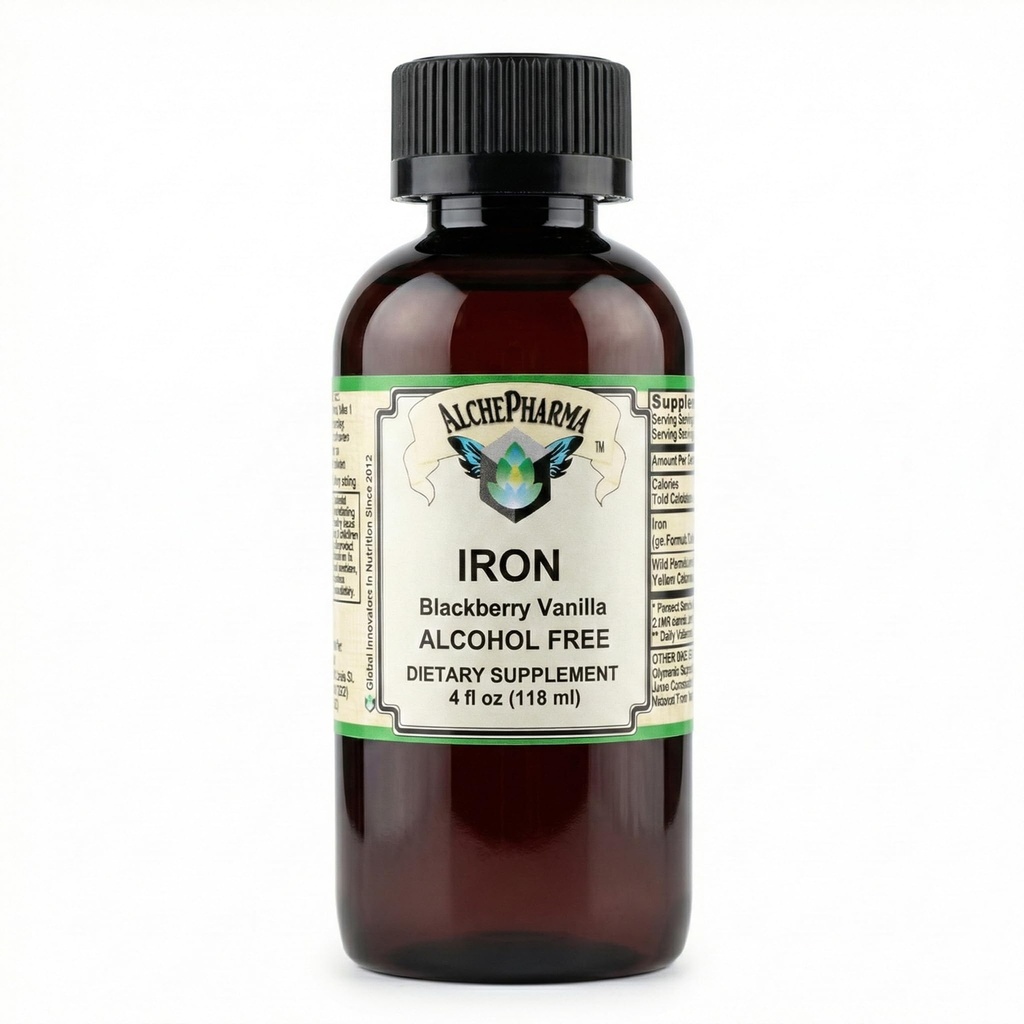 Jern Væske (Gentle High Absorption Ferrous Bisglycinate Chelate) BlackBerry Vanilla 4 fl oz 24 Servering