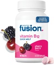 Bariatric Fusion Vitamin B12 Sublingual 1000 mcg Melts | Cherry Berry Flavored | Vitamin B12 Dissolve Under Tongue Tablets with Folic Acid | Sugar Free | Methylcobalamin | 90 Count