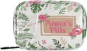 Custom Pill Box 7 Dag Pill Case Bag Leaves Blomster Personaliseret Navn Rejse Pill Organizer Bag med lynlås Portable ugentlige sag Kompakt størrelse for Vitamin Supplement Holder