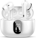 Btootos Trådløse Earbuds Bluetooth 5.4 Hovedtelefoner Bass Stereo Ear Bud med støj Annullering Mic LED Display i Ear Earphones IP7 Vandtæt 36H Playtime for Laptop Pad Phones Sport Workout Hvid