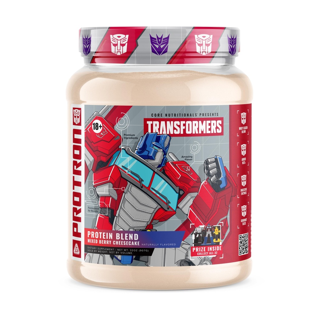 Core Nutritionals Transformers Protron Protein Budding 124; Whey + Casein Blend Buddy 124; MCTs & Digative Enzymes