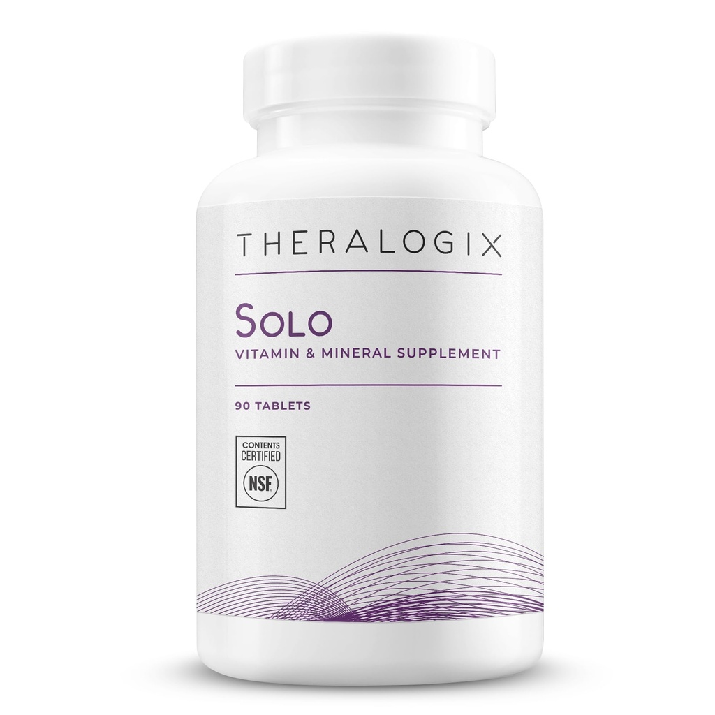 Teralogix Solo Multivitamin & Multimineral Supplement uden jern - 90 - Day Supply - Iron- Free Multivitamin - Støtte til kvinder & mænd - Vitamin D3, Vitamin C & B Vitamin - NSF Certificeret - 90 tabletter
