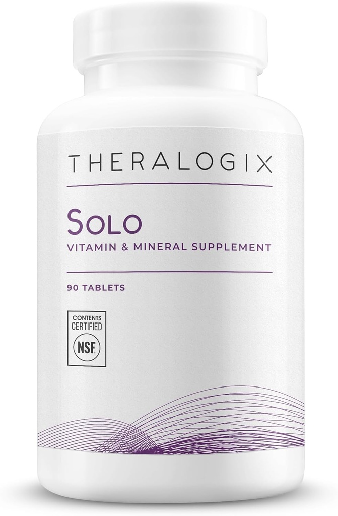 Teralogix Solo Multivitamin & Multimineral Supplement uden jern - 90 - Day Supply - Iron- Free Multivitamin - Støtte til kvinder & mænd - Vitamin D3, Vitamin C & B Vitamin - NSF Certificeret - 90 tabletter