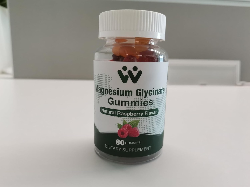 Magnesium Glycinat Gummies 400mg - Magnesiumsupplement til søvn, stress og muskellindring Rolig Magnesiumtyg til voksne og børn Frugtsmag Sort Currant Oil, Vegan, 2 pakker