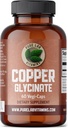 Pure Lab Vitaminer Kobber Glycinate Mineral Supplement -1 mg - 60 Vegan Caps Essential for Collagen produktion, Understøtter immunsystem & Red Blood Cell Formation - Gluten Free Made in Canada