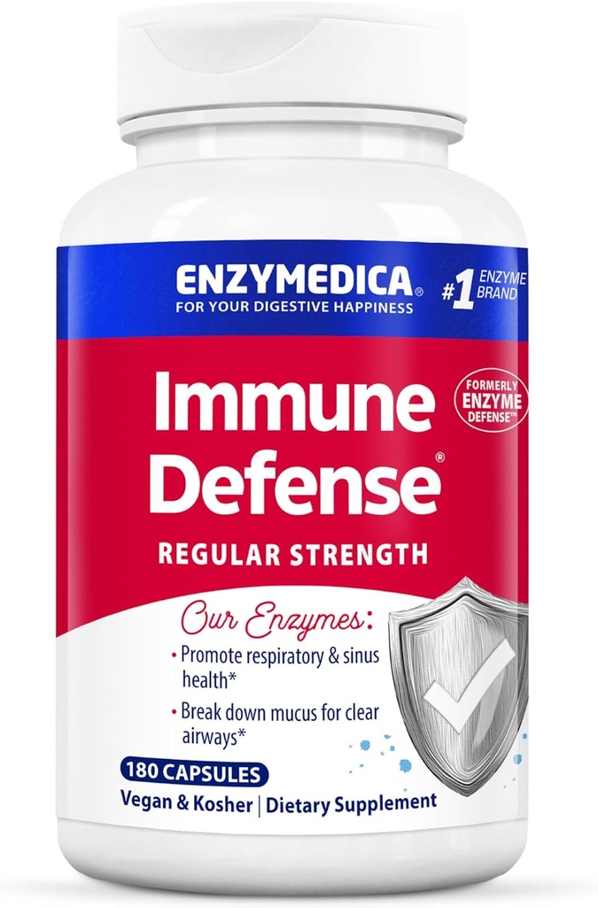 Enzymedica, immunforsvar, regelmæssig styrke, proteolytiske enzymer til immunforsvar, 180 greve