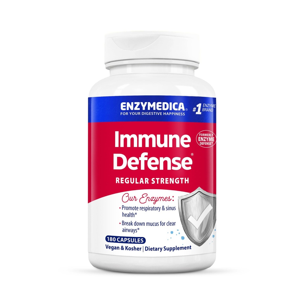 Enzymedica, immunforsvar, regelmæssig styrke, proteolytiske enzymer til immunforsvar, 180 greve