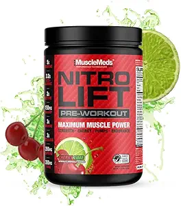 MuscleMeds Nitro Lift Pre Workout Enhance Endurance og Muscle Performance, Cherry Lime, 40 Servere