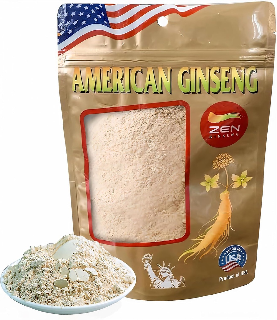 Zen Ginseng Powder - 4 oz. Bag af American Wisconsin Ginseng - Non-GMO, Gluten Free - for suppe, Teas, kaffe, safter, smoothies og bagning.