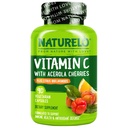 NATURELO C-vitamin med Organic Acerola Cherry Extract og Citrus Bioflavonoider - Vegan Supplement - immunsupport - 500 mg VIT C pr. kapsel - ikke-GMO - 90 kapsler