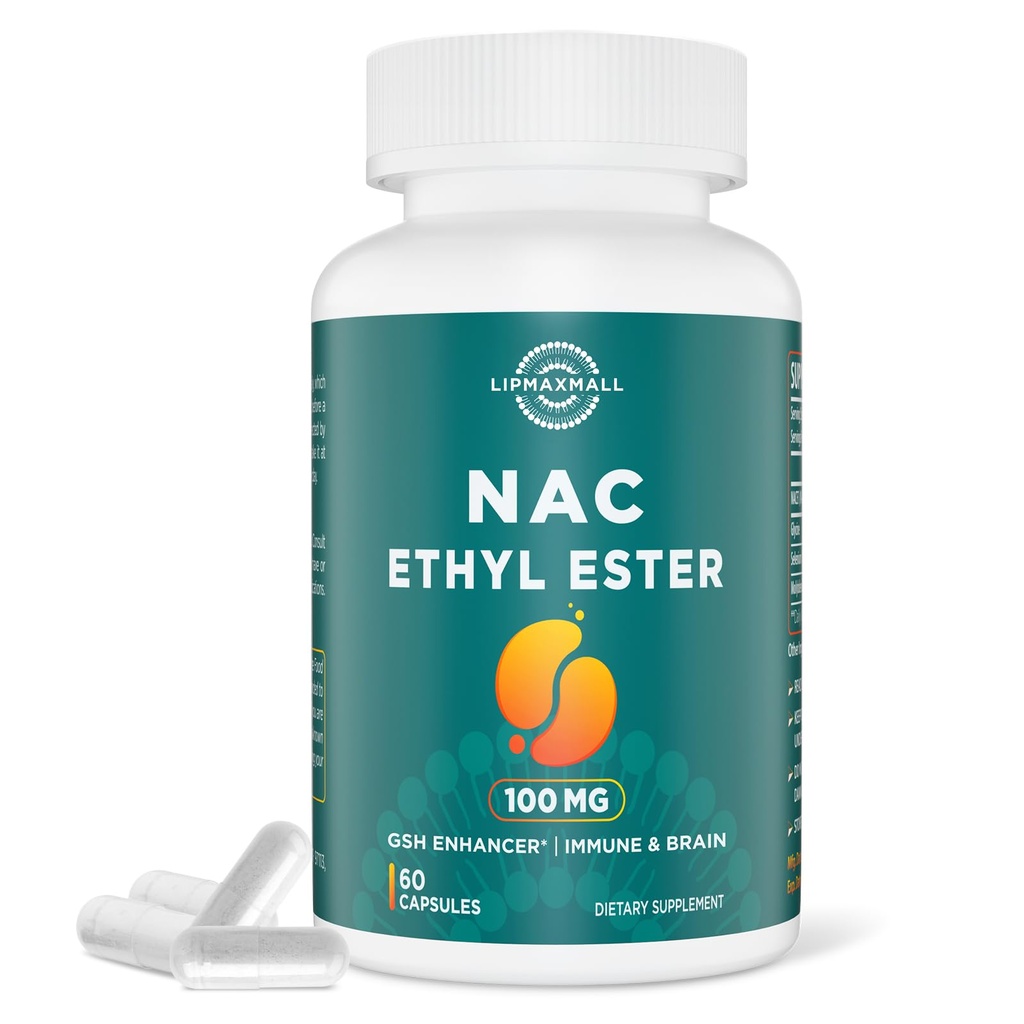 N- Acetyl Cysteine Ethyl Ester 100mg- Mere Absorption Than 1000mg NAC- med Glycin 600mg- Benefit Glutathione- Good for immunsystem & antioxidant for voksne, NACET (60 Capsule-1 Pack)