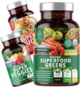 Nummer et N1N Premium Superfood Green [28 stærke ingredienser] og Super Frugt & Veggies Supplement [40 hele fødevarer] - Komplet Superfood Bundle, 2 Pack