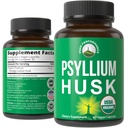USDA Organic Psyllium Husk Vegansk Kapsler Lavet med Organic Psyllium Husk Seed. Fibertillæg til Gut. Fordøjelsesmiddel Prebiotika. Piller til fordampning, Roughage uden bloating. Tabletter