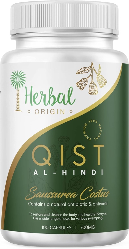 Qist Al-Hindi (Saussurea Costus) | Natural Pure Supplement | Premium Sort of Costus Root (Each Bottle - 80 Vegan Capsule 700mg)