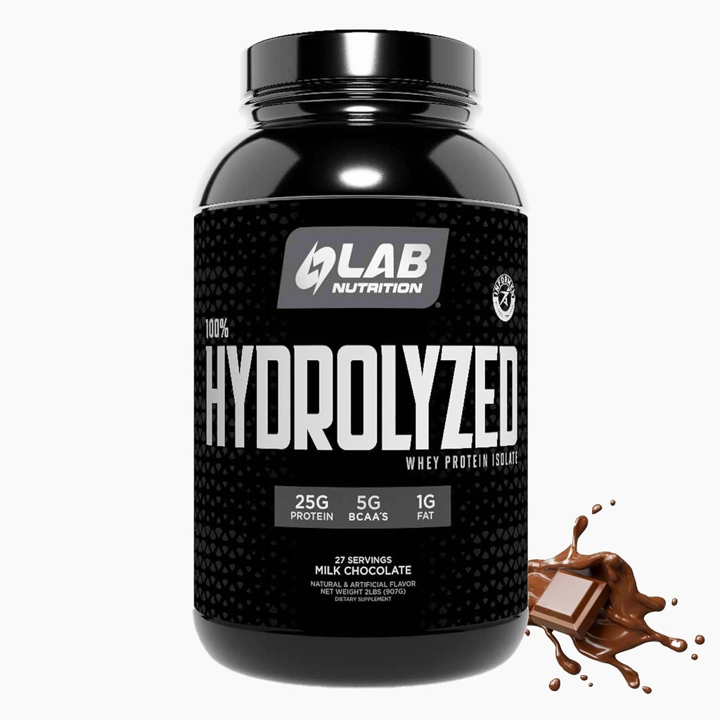 100% hydrolyseret Whey Protein Isolate (2 Pund, Chokolade Flavor) 25gr af Protein, Build Muscle, Lean Muscle Growth, Easy fordøjelse, Gluten Free, Lactose Free, Hurtig Absorbing.