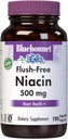 BlueBonnet Nutrition Flush- Free Niacin 500mg, for Nutritional Cardiovaskulær Support Vegetabilske kapsler, Soja / Dairy / Gluten Free, Non- GMO, Kosher Certified, Vegan, White, 120 Count
